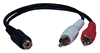 6 Inches RCA Phono to Two Parallel Phono Jack Cable RCA1P-Y 037229401059 Adaptor, RCA Phono Audio to Two Parallel Phono Jacks/Stereo Connectors, RCA Female to 2 RCA Male, 6" 255-025   RCA1PY RCA1P-Y adapters adaptors     3688