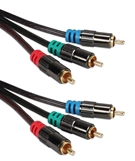 6ft HDTV Triple-RCA Premium Component Video Combo Cable RCA3V-06 037229400601 Cable, Triple-RCA Component Video Premium 75ohm Color-Coded RGB Shielded Cable, 3RCA M/M, 6ft 188086 RCA3V06 RCA3V-006 cables feet foot  3718 
