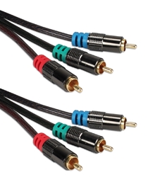 50ft HDTV Triple-RCA Premium Component Video Combo Cable RCA3V-50 037229400632 Cable, Triple-RCA Component Video Premium 75ohm Color-Coded RGB Shielded Cable, 3RCA M/M, 50ft 294694 RCA3V50 RCA3V-050 cables feet foot  3723 