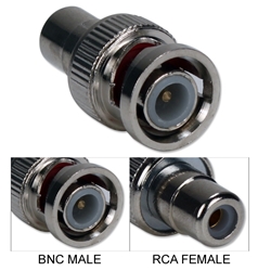 RCA Female to BNC Male Video Coupler RCABNC-FM 037229401035 RCA to BNC Coupler/Adaptor for video application, RCA F/BNC M 3018 285080 TW8131 RCABNCFM RCABNC-FM adapters adaptors   3732 