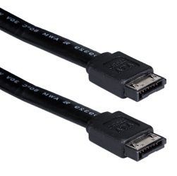 Premium 1-Meter SATA 3Gbps Shielded Internal Black Data Cable SATA1E-1M 037229115833 Cable, eSATA I Serial ATA External 7Pin Data Cable, Shielded, 7Pin to 7Pin, Black, 26AWG, 1M (40 inch) SATA1E1M SATA1E-1M cables  inches 3748 