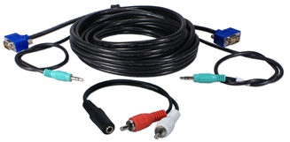 VGA Computer to HDTV with VGA/RGB 15ft A/V Cable Kit TV15K 037229230475 Cable Kit, Connects any computer with VGA/HD15 to HDTV with VGA/RGB Video Converter/Adaptor, 15ft 771865 TV15K TV15K adapters adaptors cables feet foot