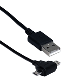 3ft USB 2-in-1 Sync & 2.1Amp Charger Cable for Smartphone & Tablet USB1T2-03 037229230345 USB 2-in-1 Dual-Head Micro-USB and Mini-USB Data Synch and Power Charger Cable, for Smartphone, Tablets and GPS, 3ft USBCC-2M  YW3133 USB1T203 USB1T2-03 cables feet foot  