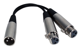 XLR Male to Dual XLR Female Audio Y-Adaptor XLRFM-YR 037229399660
