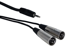 10ft 3.5mm Male to Dual-XLR Male Audio Y-Cable XLRSM-Y10 037229402964
