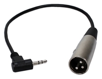 3.5mm Male Right-Angle to XLR Male Stereo Audio Conversion 1ft Cable XLRTRS-01 037229402407